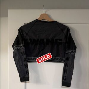 Black Long Sleeve Crop Top